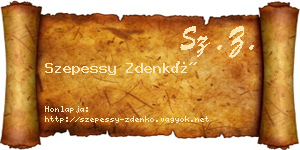 Szepessy Zdenkó névjegykártya